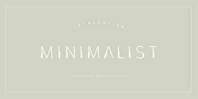 minimal Schriftart kreativ modern Alphabet. Typografie minimalistisch Stil Schriftarten und Nummer zum Logo. Vektor Illustration