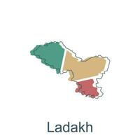 Karte von Ladakh Illustration Design mit schwarz Gliederung auf Weiß Hintergrund, Design Vorlage geeignet zum Ihre Unternehmen vektor