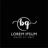 brev bg första handstil logotyp med signatur och hand dragen stil. vektor