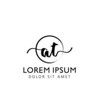 brev på första handstil logotyp med signatur och hand dragen stil. vektor