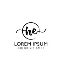 brev han första handstil logotyp med signatur och hand dragen stil. vektor