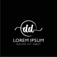 brev dd första handstil logotyp med signatur och hand dragen stil. vektor