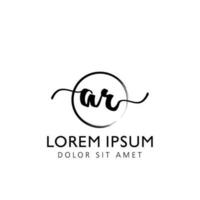 brev ar första handstil logotyp med signatur och hand dragen stil. vektor