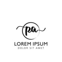 brev pa första handstil logotyp med signatur och hand dragen stil. vektor