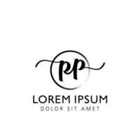 brev sid första handstil logotyp med signatur och hand dragen stil. vektor