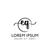 brev ekv första handstil logotyp med signatur och hand dragen stil. vektor