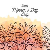 glückliche Muttertagskarte mit Blumendekoration vektor