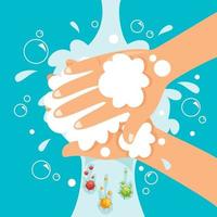 Händewaschen für die tägliche Körperpflege vektor