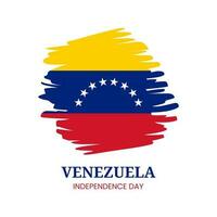 Lycklig oberoende dag av venezuela med nationell flagga på grunge textur vektor illustration