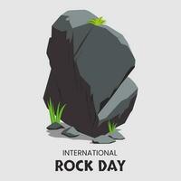 vektor grafisk av stenar med gräs, stenar och grön gräs illustration, lämplig för internationell sten dag