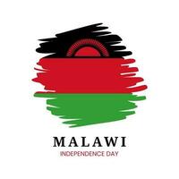 glücklich Unabhängigkeit Tag von Malawi mit National Flagge auf Grunge Textur Vektor Illustration