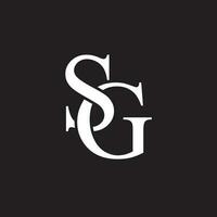 sg oder gs Brief Logo Konzept isoliert auf schwarz Hintergrund. vektor