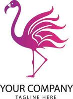 Vektor voller Farben Flamingo Logo isoliert auf Weiß Hintergrund
