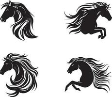 vektor uppsättning av hästar ansikte logotyp isolerat på vit bakgrund