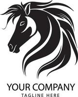 vektor av häst ansikte logotyp isolerat på vit bakgrund