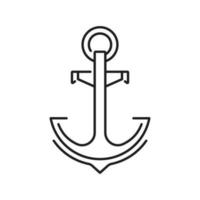 maritim Schiff Anker Linie Symbol oder Piktogramm vektor