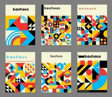 abstrakt geometrisch Plakate mit Bauhaus Muster vektor