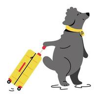 trendig hund resväska vektor