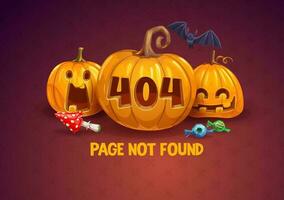 Seite 404 Halloween, Karikatur Design zum Webseite vektor