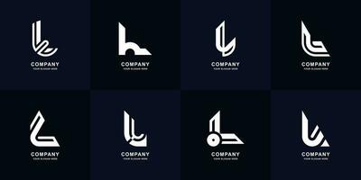 samling brev l monogram logotyp design vektor