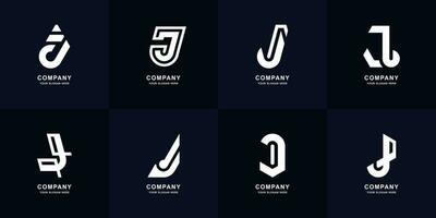 samling brev j monogram logotyp design vektor