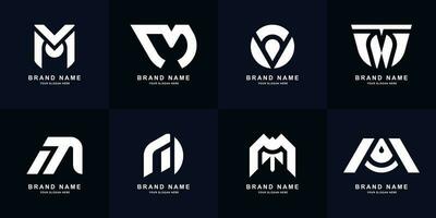 Sammlung Brief m Monogramm Logo Design vektor