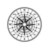 Kompass, alt Wind Rose Star oder Jahrgang Reise Karte vektor