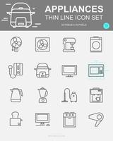 uppsättning apparater vektor linje ikoner