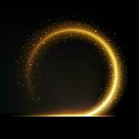 golden funkeln Kreis Welle, Vektor realistisch glühen
