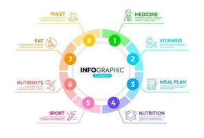 hälsa vård infografik, diet näring, vikt vektor