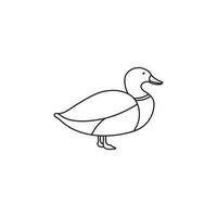 Hand gezeichnet Kinder Zeichnung Karikatur Vektor Illustration süß wild Ente Stockente Symbol isoliert auf Weiß Hintergrund