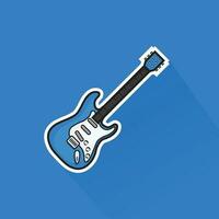 Illustration von Blau elektrisch Gitarre im eben Design vektor