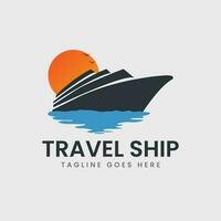 Reise Schiff Logo Design Vektor Vorlage