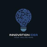 innovation aning logotyp med kreativ Glödlampa design illustration vektor