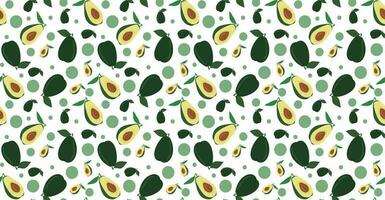 nahtlos Avocado eben Stil Muster. Hälfte und ganze Obst mit Blatt Vektor eben Illustration. frisch und lecker Vegetarier Konzept. endlos Hintergrund zum Textil, Poster, Kleidung, Banner, Tabelle Abdeckung.