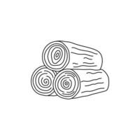 Hand gezeichnet Kinder Zeichnung Karikatur Vektor Illustration süß Stapel von Holz, Brennholz Protokolle Symbol isoliert auf Weiß Hintergrund