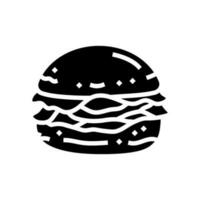 Speck Brötchen Essen Mahlzeit Glyphe Symbol Vektor Illustration