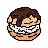 Profiteroles Süss Essen Farbe Symbol Vektor Illustration