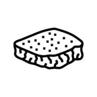 banan bröd skiva mat mellanmål linje ikon vektor illustration