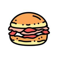 bacon bulle mat måltid Färg ikon vektor illustration
