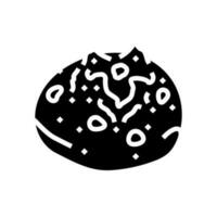 Rosine Brötchen Essen Mahlzeit Glyphe Symbol Vektor Illustration