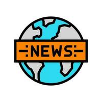 Globus Nachrichten Medien Farbe Symbol Vektor Illustration