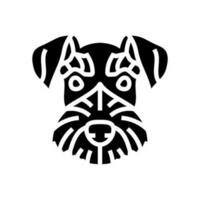 Miniatur Schnauzer Hund Hündchen Haustier Glyphe Symbol Vektor Illustration