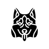 sibirisk hes hund valp sällskapsdjur glyf ikon vektor illustration