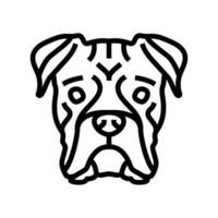 Boxer Hund Hündchen Haustier Linie Symbol Vektor Illustration