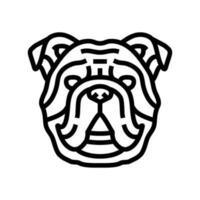 Bulldogge Hund Hündchen Haustier Linie Symbol Vektor Illustration