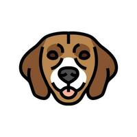beagle hund valp sällskapsdjur Färg ikon vektor illustration