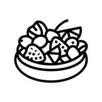 Obst Salat Essen Snack Linie Symbol Vektor Illustration