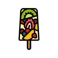 Eis am Stiel Süss Essen Farbe Symbol Vektor Illustration