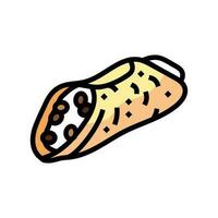 Cannoli Süss Essen Farbe Symbol Vektor Illustration